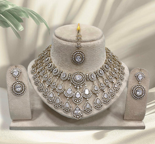 Victorian Polish with AD Stones Necklace