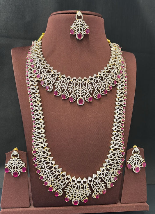American Diamond Stones Bridal Combo Set