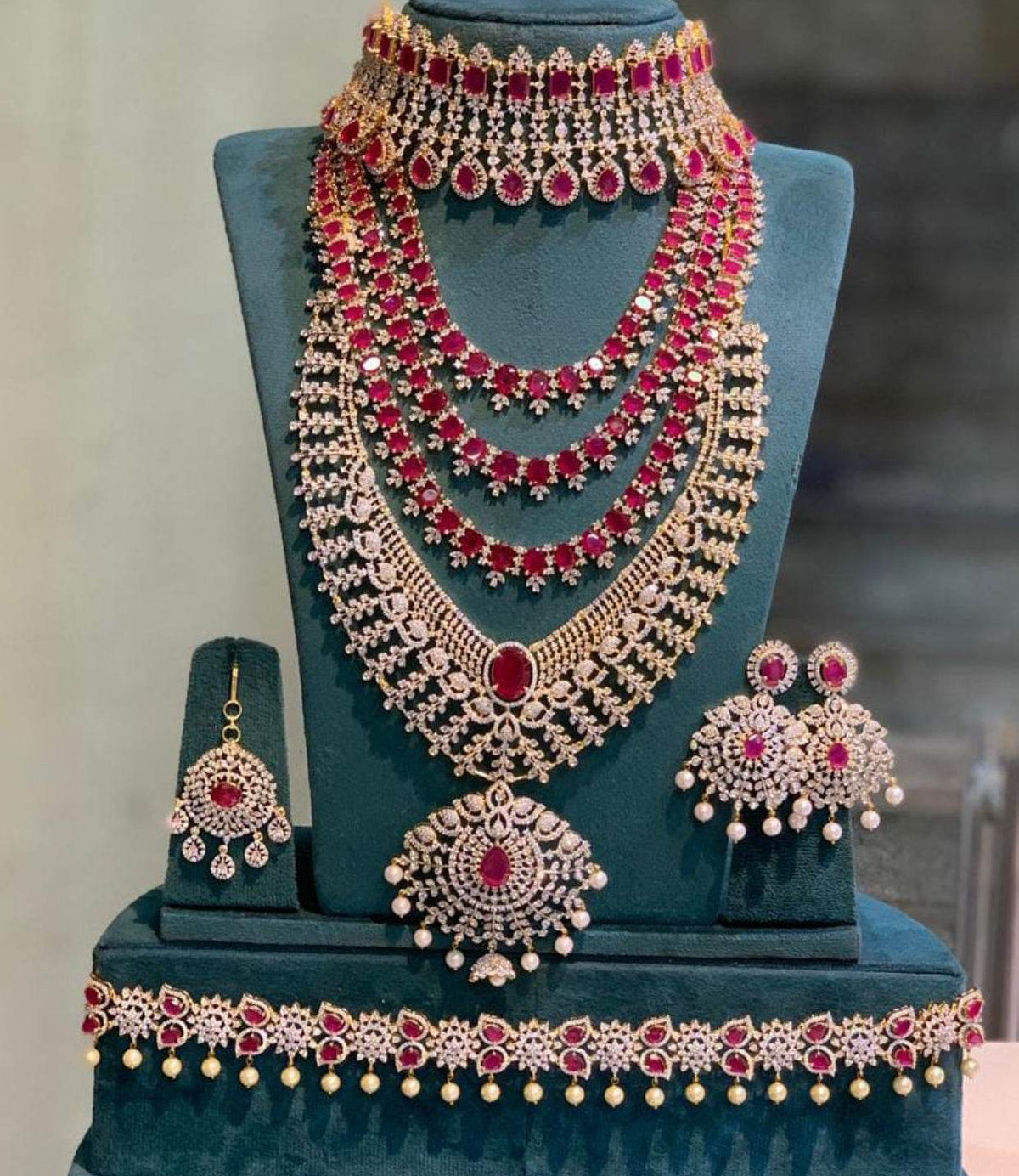 American Diamond Stones Bridal Combo set