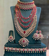 American Diamond Stones Bridal Combo set - Nakshatra Jewels