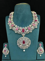 American Diamond Stones Bridal Haram - Nakshatra Jewels