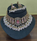 Victorian Polish with AD Stones Bridal Choker - Nakshatra Jewels