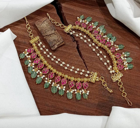 Kundan Stones Ear Chains