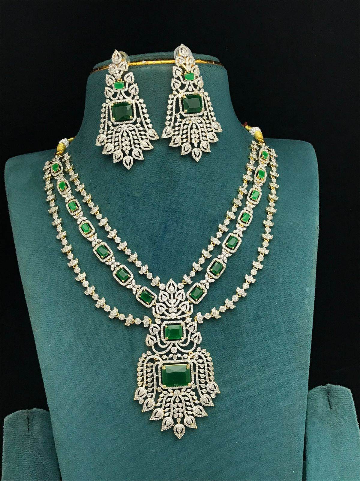 American Diamond Stone Bridal Layer Haram