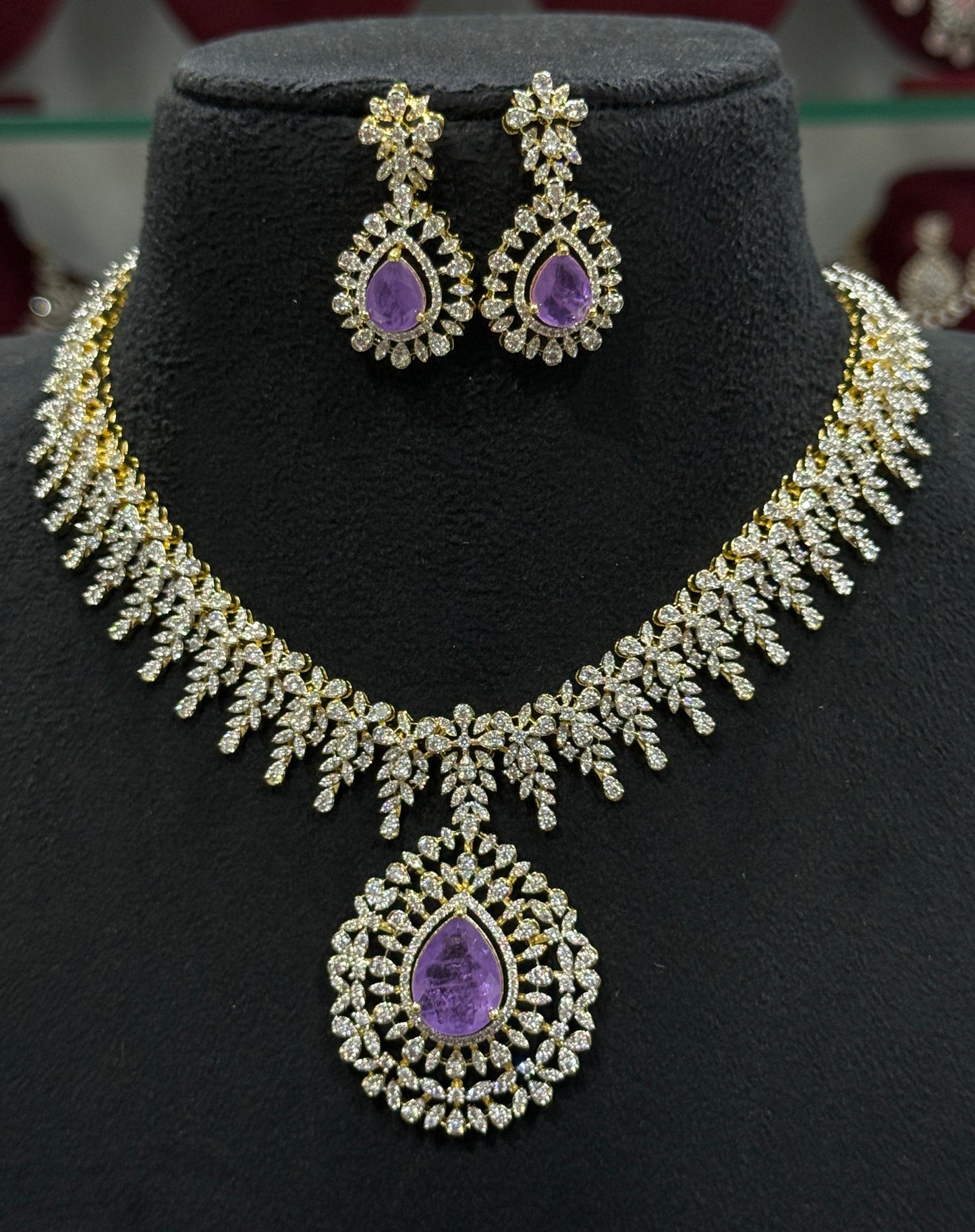 American Diamond Stones Bridal Necklace