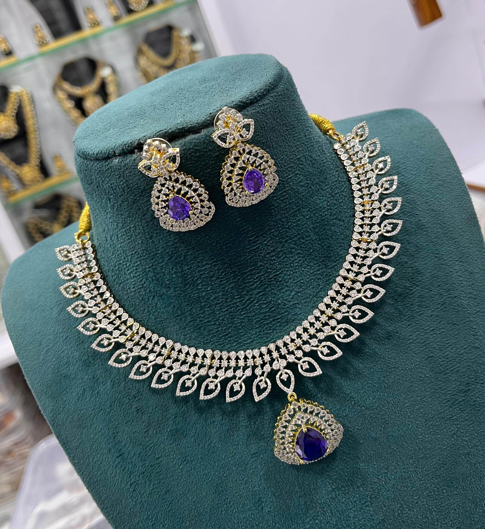 American Diamond Stones Necklace - Nakshatra Jewels