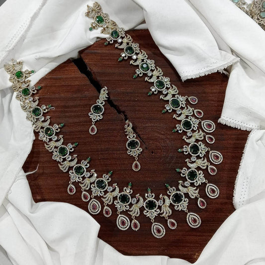 Victorian Polish with AD Stones Haram - Nakshatra Jewels