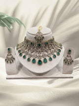 Victorian Polish with AD & Mossianite Stones Bridal Choker