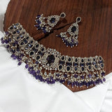 Victorian Polish with AD Stones Bridal Choker - Nakshatra Jewels
