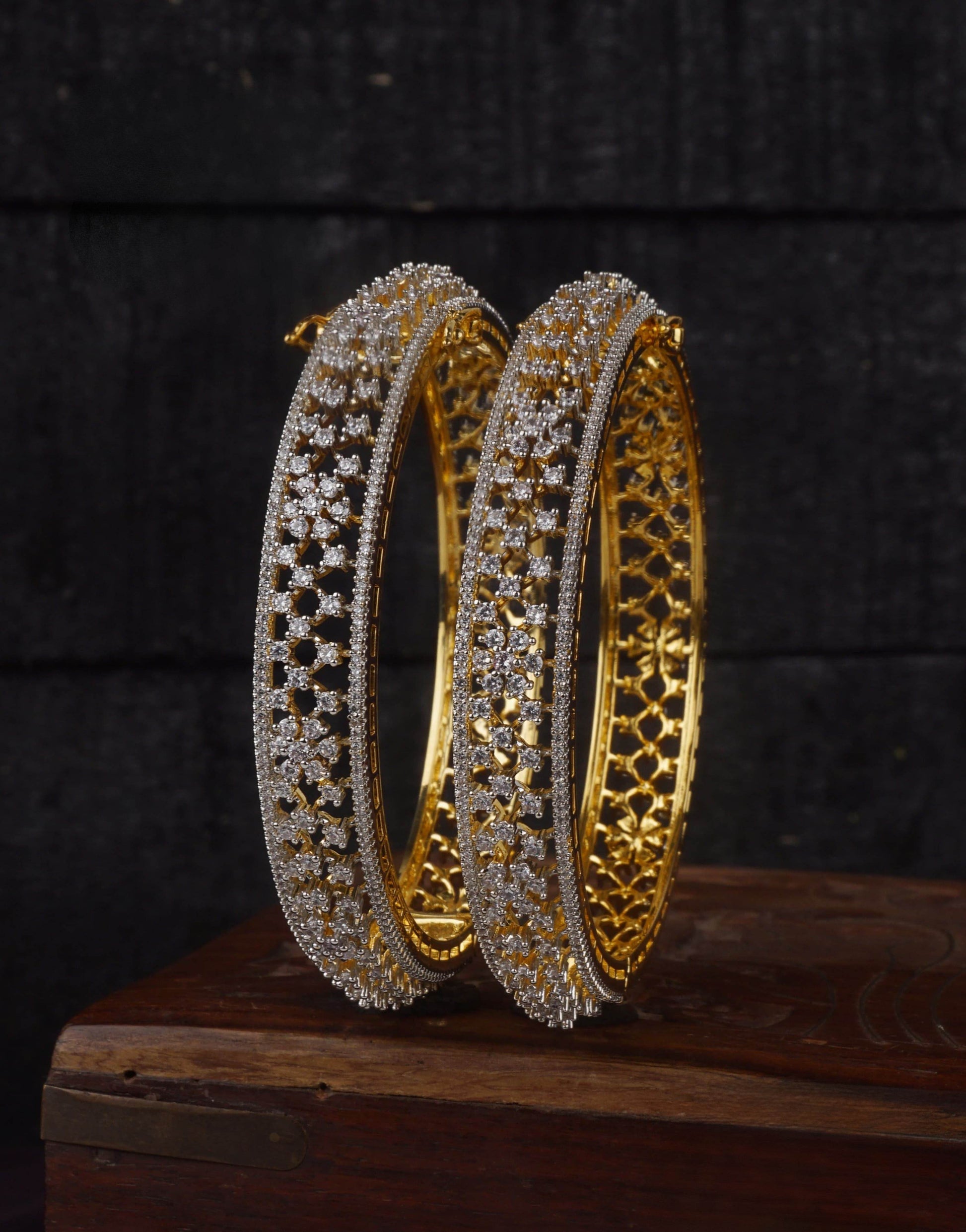 AD Stone Bangles (Openable) - Nakshatra Jewels