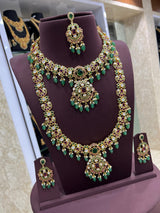 Kundan and Mossianite Stones Bridal Combo Set