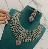 American Diamond Stones Bridal Necklace - Nakshatra Jewels
