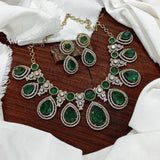 Moissanite & AD Stones Bridal Neck Set - Nakshatra Jewels