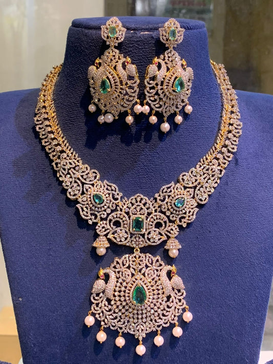 American Diamond Stones Bridal Necklace