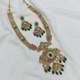 Nakshi Work with AD & Jaadu Kundan Stones Bridal Haram (Gold Replica) - Nakshatra Jewels