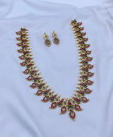 Nakshi work with Kempu Stones Bridal Haram (Changeable Pendent)