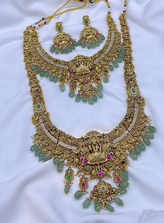 Nakshi Work with Kundan and AD Stones Bridal Combo Set