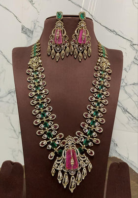 Victorian Polish with AD Stones Bridal Haram
