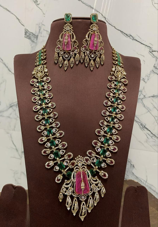 Victorian Polish with AD Stones Bridal Haram