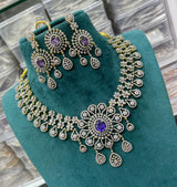 American Diamond Stone Bridal Necklace - Nakshatra Jewels