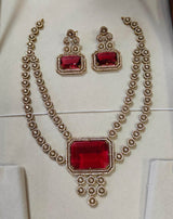 Victorian Polish with AD Stones Bridal Necklace - Nakshatra Jewels