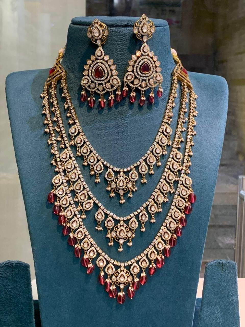 Victorian Polish with Moissanite Stones Layer Haram set
