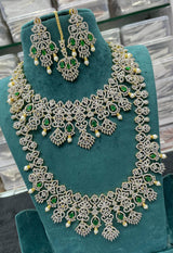 American Diamond Stones Bridal Combo Set - Nakshatra Jewels