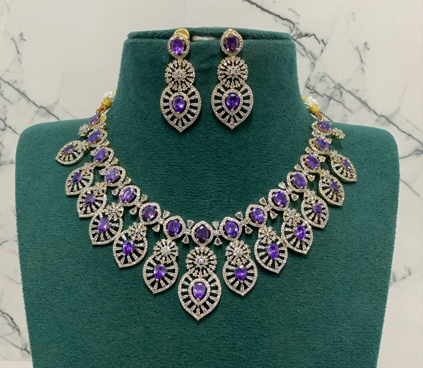 American Diamond Stones Bridal Necklace