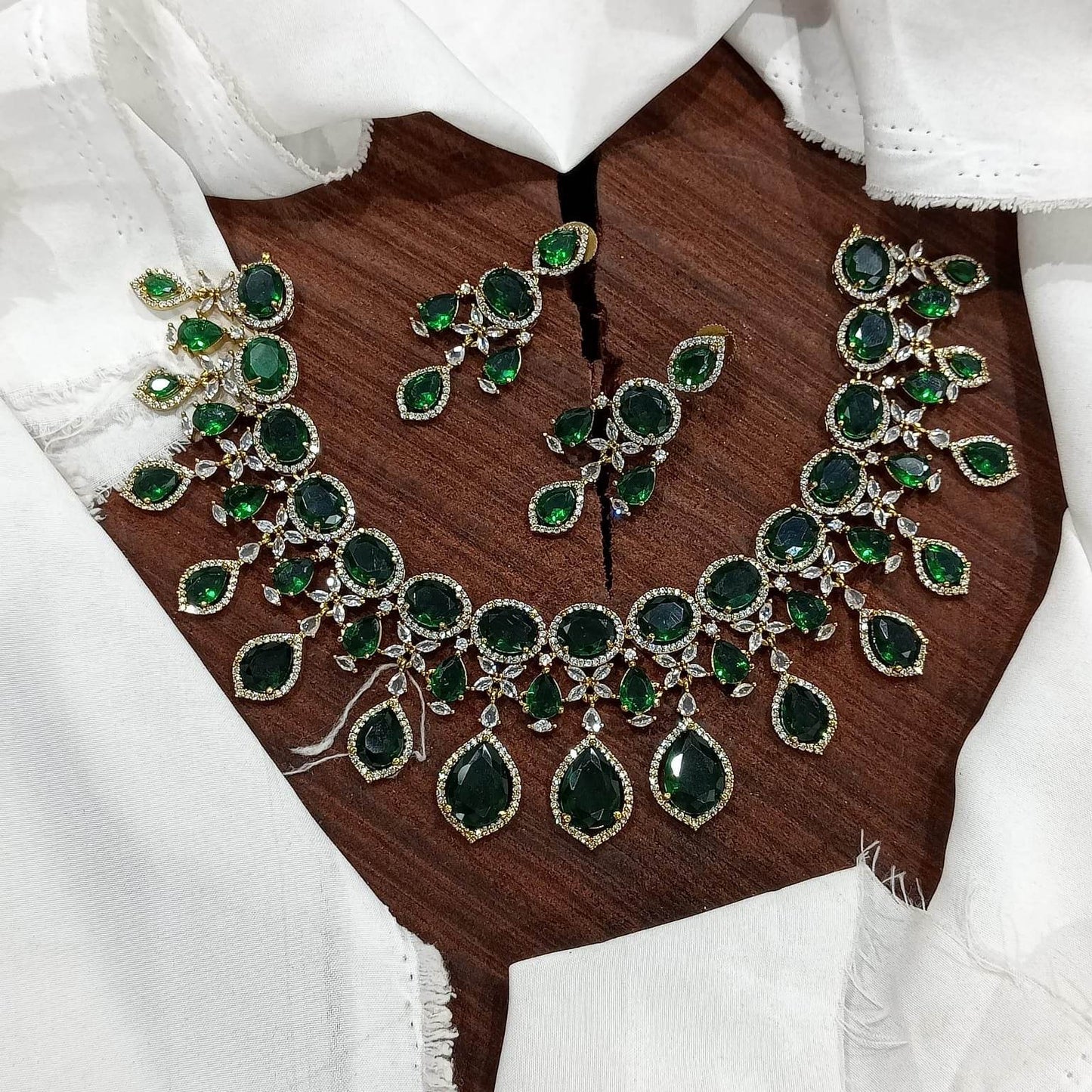 Victorian Polish with AD Stones Necklace - Nakshatra Jewels