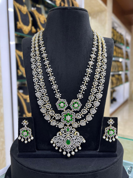 American Diamond Stones Grand Bridal Layer Haram