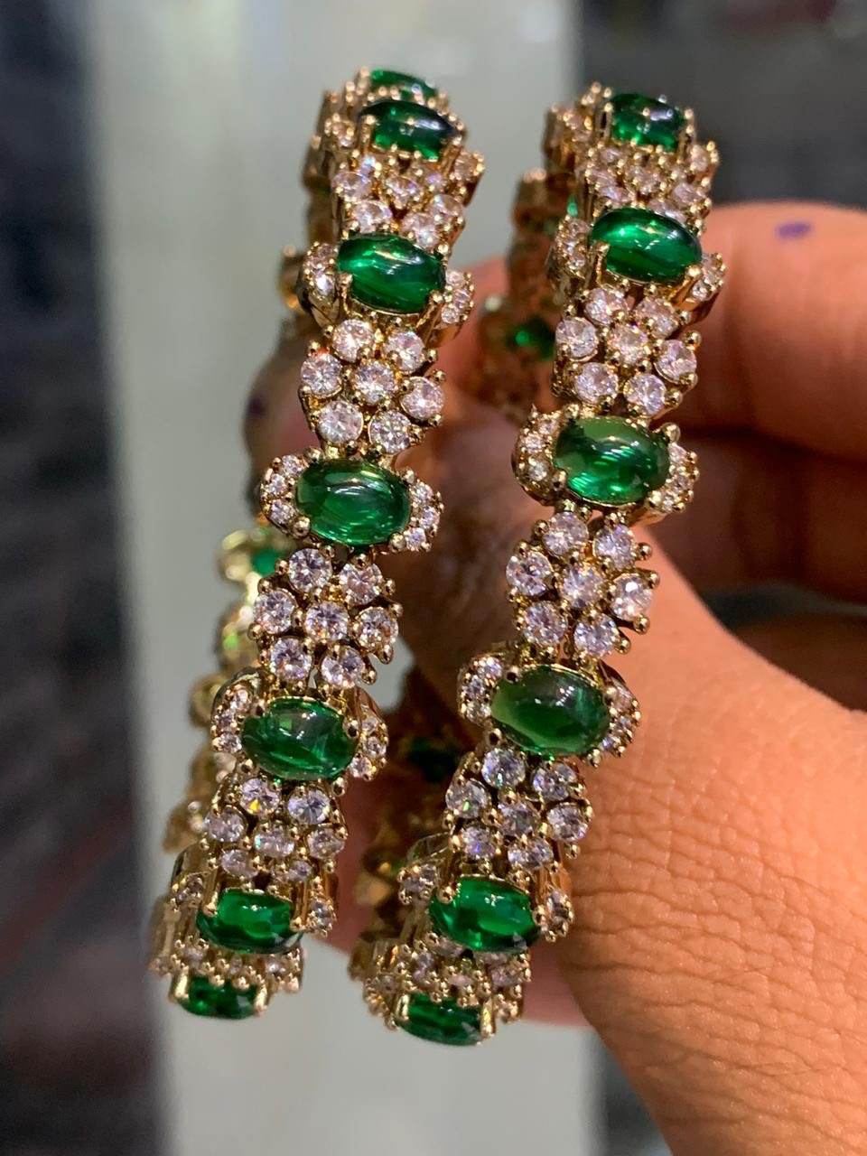Victorian Polish AD Stone Bangles - Nakshatra Jewels