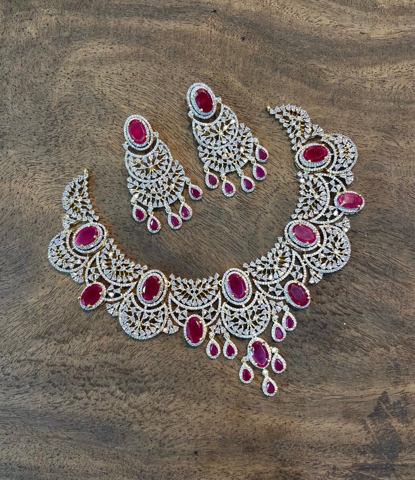 American Diamond Stones Bridal Necklace