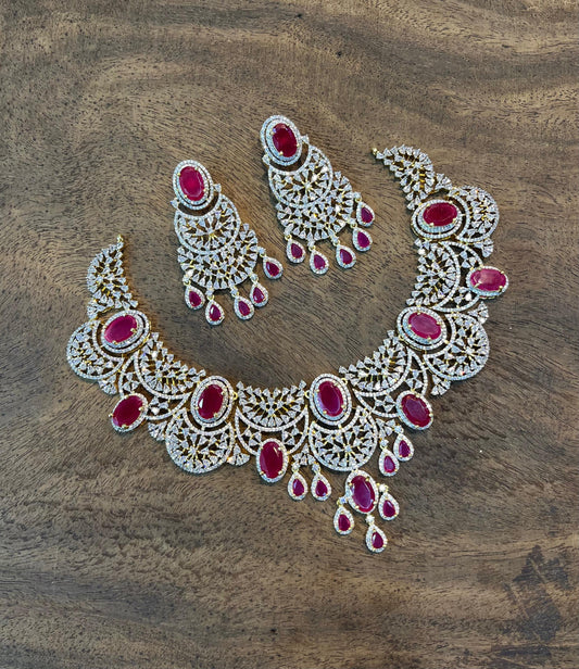 American Diamond Stones Bridal Necklace