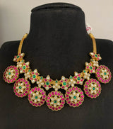 Jadau Kundan Stones Bridal Neck Set - Nakshatra Jewels