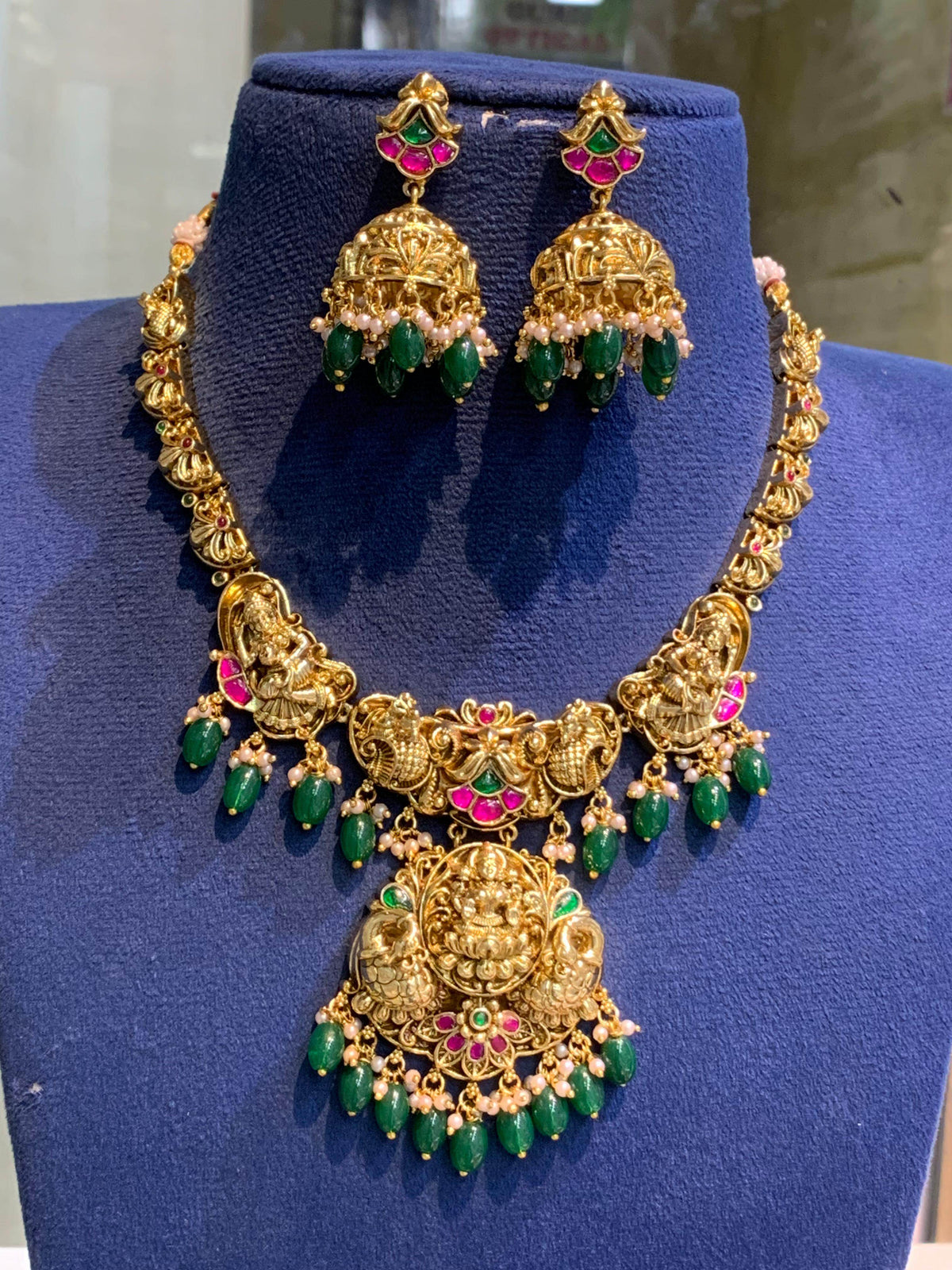 Nakshi Work with Kundan Stones Bridal Necklace