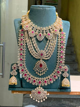 American Diamond Stones Bridal Combo Set - Nakshatra Jewels