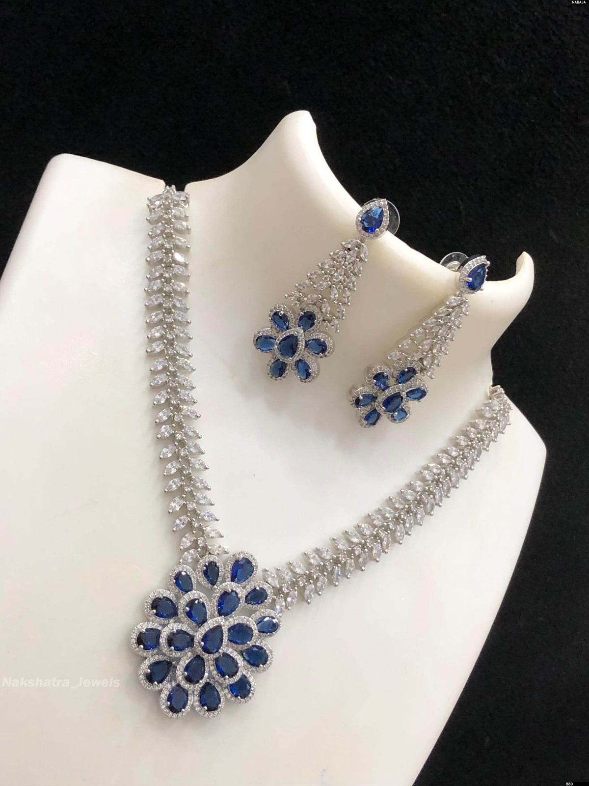 AD Stones Necklace (Silver Polish)