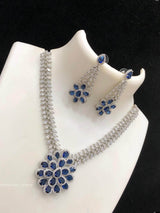 AD Stones Necklace (Silver Polish) - Nakshatra Jewels