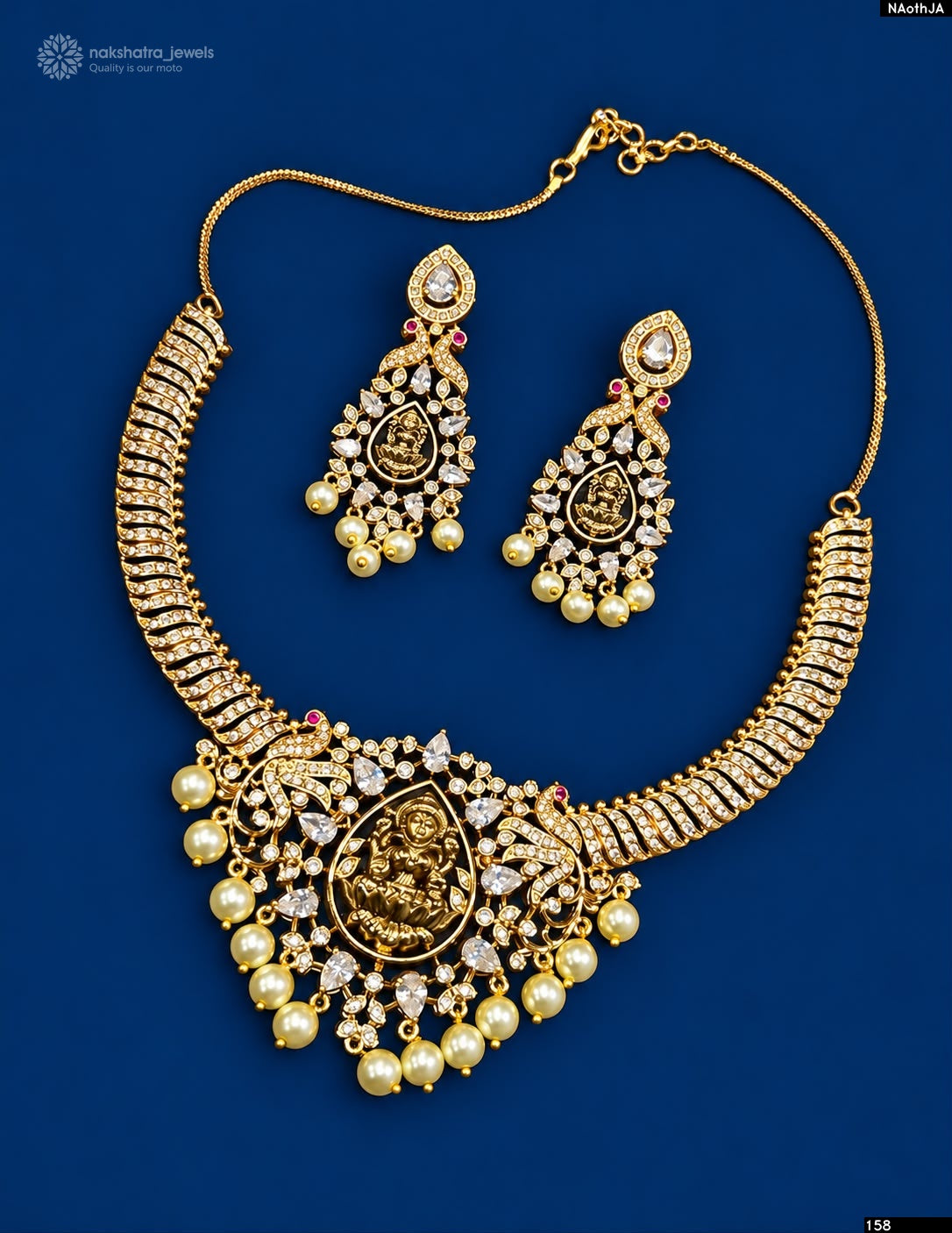 Nakshi Work with AD Stones Necklace