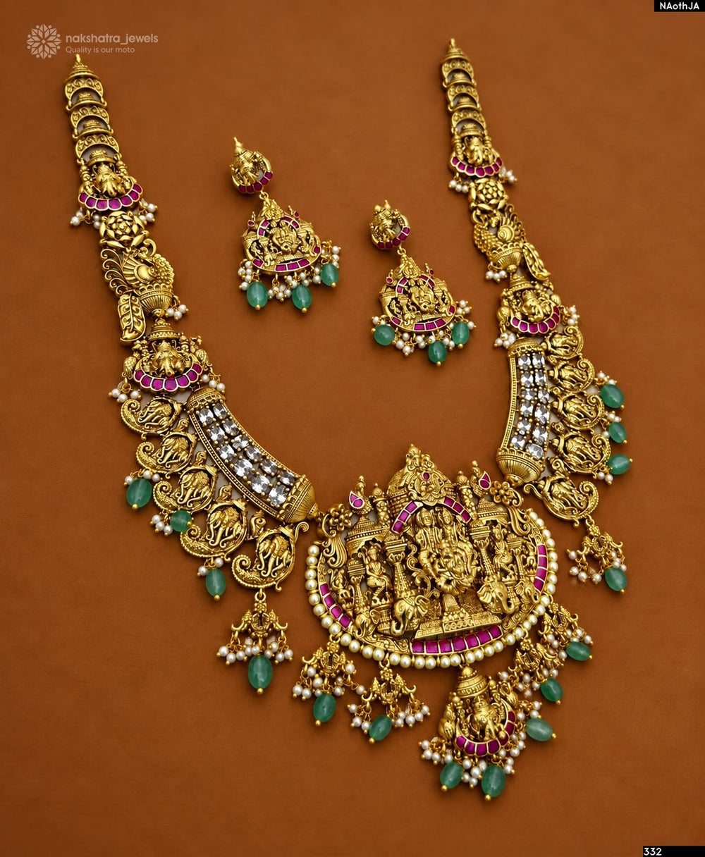 Nakshi Work with AD & Kundan Stones Bridal Haram