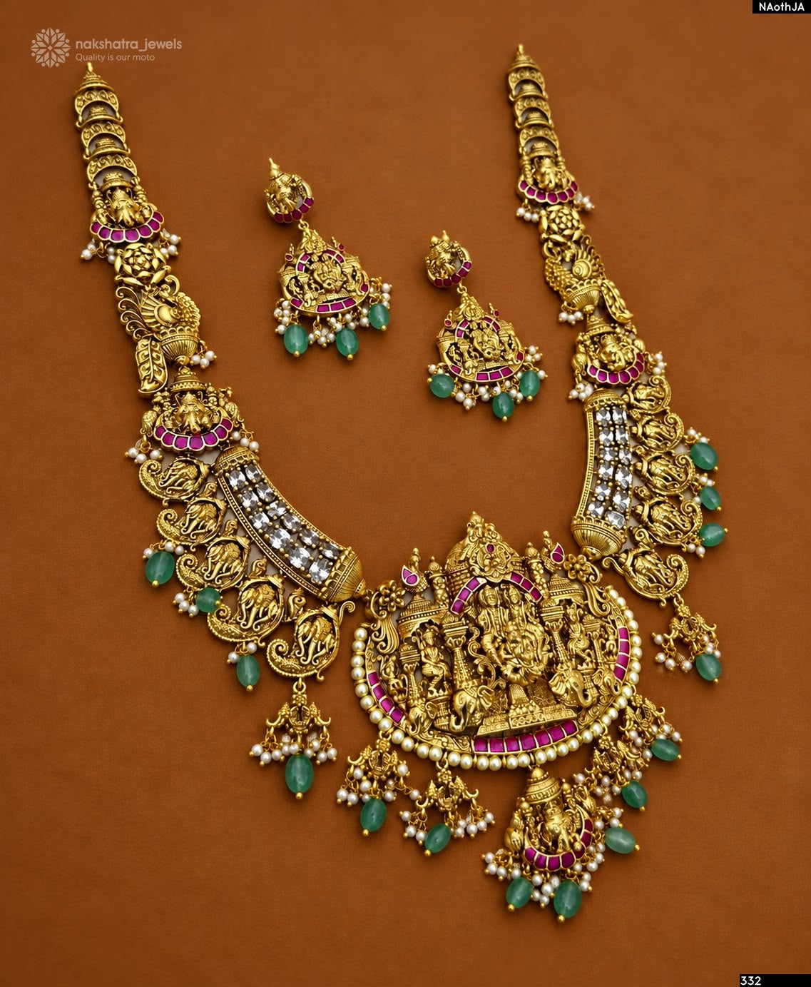 Nakshi Work with AD & Kundan Stones Bridal Haram