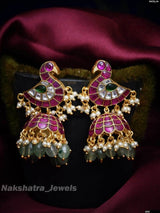Jadau Kundan Stones Bridal Earrings - Nakshatra Jewels