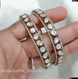 Moissanite Stone Studded Bangles - Nakshatra Jewels