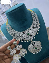American Diamond Stones Bridal Necklace - Nakshatra Jewels