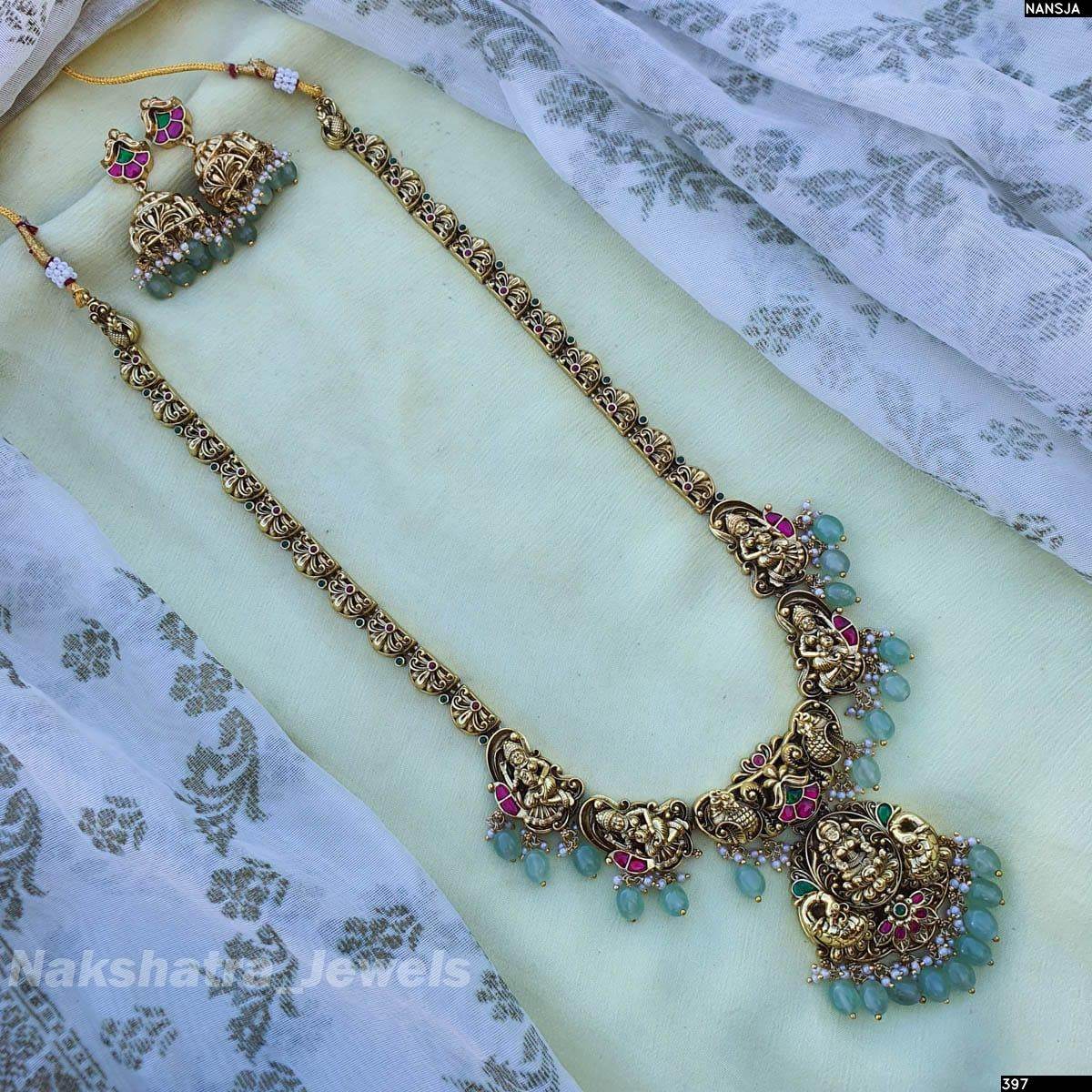 Nakshi Work with Jadau Kundan Stones Bridal Haram
