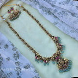Nakshi Work with Jadau Kundan Stones Bridal Haram - Nakshatra Jewels