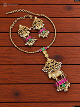 Nakshi Work with Kundan Stones Kante Necklace