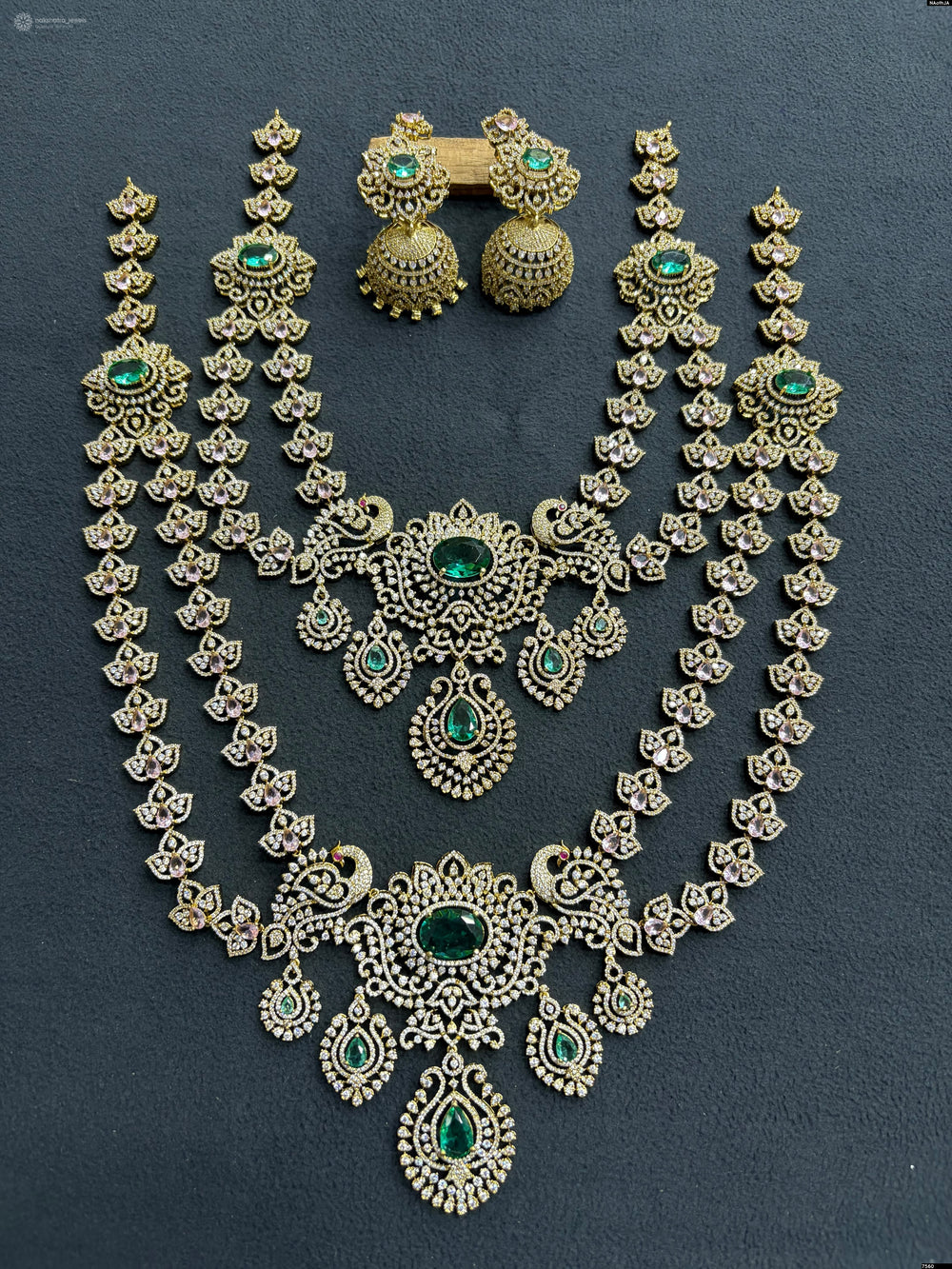 Victorian Polish with AD Stones Bridal Combo Set