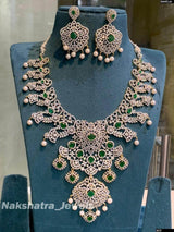 American Diamond Stones Bridal Necklace - Nakshatra Jewels