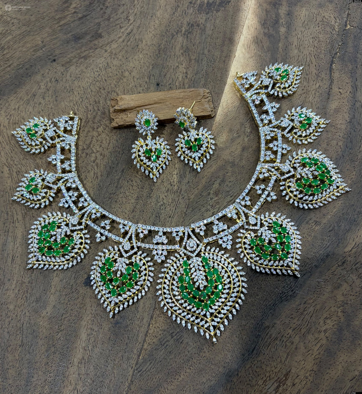 Victorian Polish with AD Stones Designer Necklace